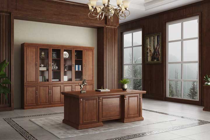 高管辦公室家具，兩米實(shí)木班臺(tái)
